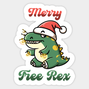 Merry Tree Rex Sticker